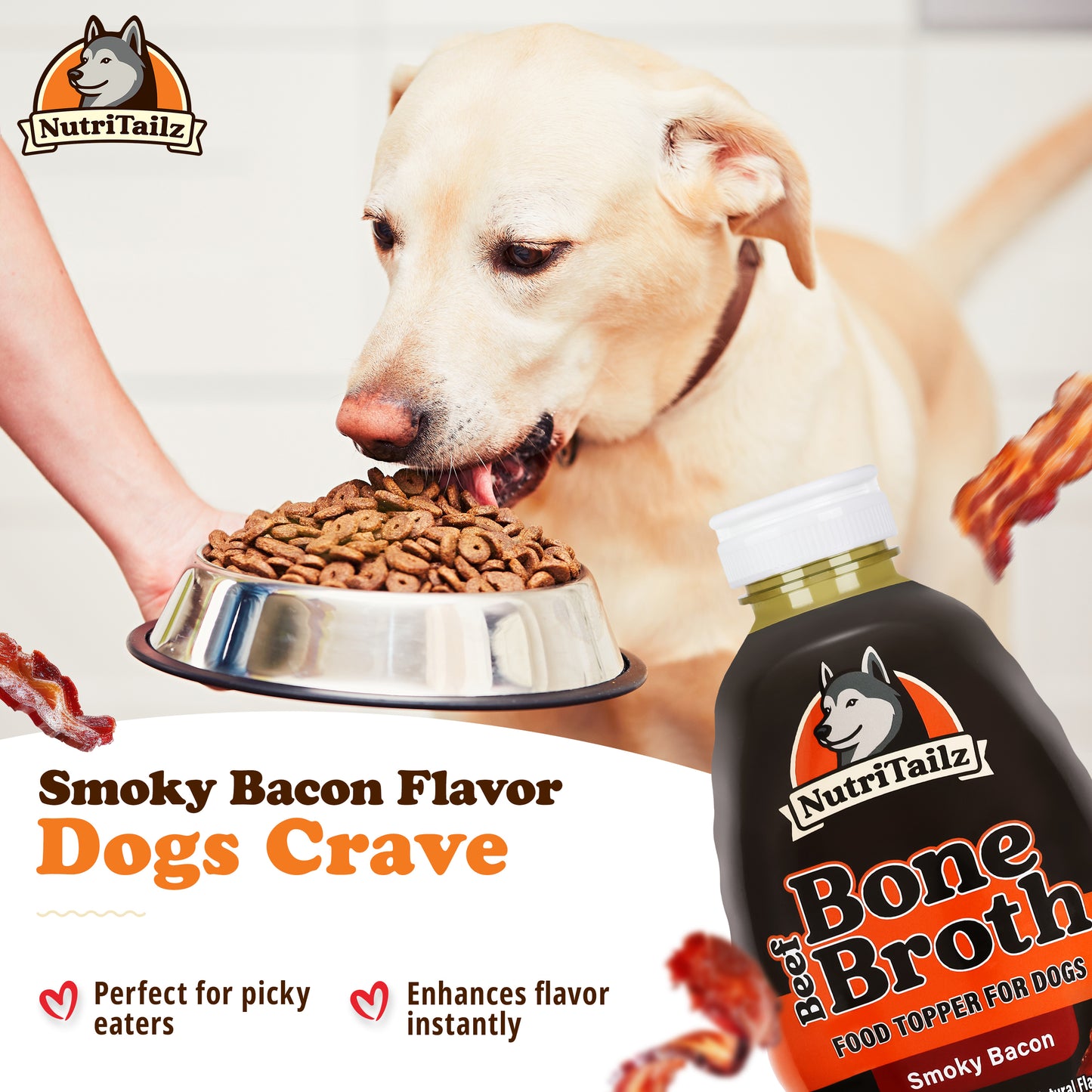NutriTailz Smoky Bacon Beef Bone Broth